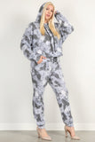 HAUTE FOX Tie Dye Print Pullover Hoodie And Sweatpants