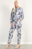 HAUTE FOX Tie Dye Print Pullover Hoodie And Sweatpants