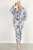 HAUTE FOX Tie Dye Print Pullover Hoodie And Sweatpants