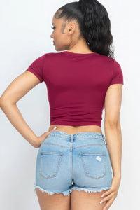 CAPELLA APPAREL Short Sleeve Roundneck Crop Top