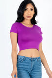 CAPELLA APPAREL Short Sleeve Roundneck Crop Top