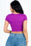 CAPELLA APPAREL Short Sleeve Roundneck Crop Top