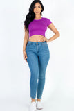 CAPELLA APPAREL Short Sleeve Roundneck Crop Top