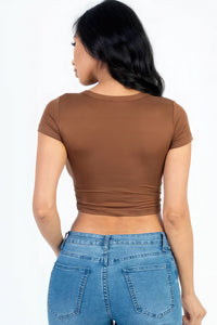 CAPELLA APPAREL Short Sleeve Roundneck Crop Top