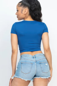 CAPELLA APPAREL Short Sleeve Roundneck Crop Top