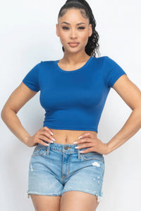 CAPELLA APPAREL Short Sleeve Roundneck Crop Top