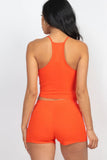 CAPELLA APPAREL Ribbed Crop Cami Top & Shorts Set