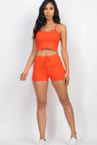 CAPELLA APPAREL Ribbed Crop Cami Top & Shorts Set