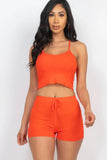 CAPELLA APPAREL Ribbed Crop Cami Top & Shorts Set