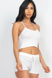 CAPELLA APPAREL Ribbed Crop Cami Top & Shorts Set