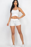 CAPELLA APPAREL Ribbed Crop Cami Top & Shorts Set