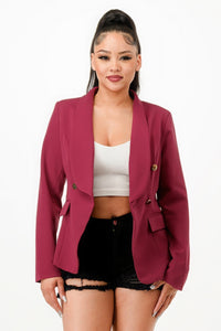 GLANCE APPAREL Double Breasted Blazer Jacket