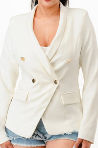 GLANCE APPAREL Double Breasted Blazer Jacket