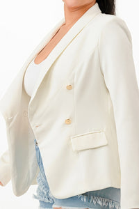 GLANCE APPAREL Double Breasted Blazer Jacket