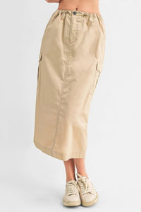 ITSSY Cargo Skirt With Drawstring Midi Skirt