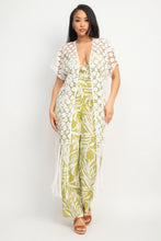 Load image into Gallery viewer, IRIS DESIGN Crocheted Open-front Fringe Kimono