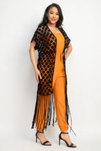 Load image into Gallery viewer, IRIS DESIGN Crocheted Open-front Fringe Kimono