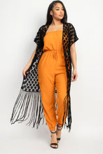 Load image into Gallery viewer, IRIS DESIGN Crocheted Open-front Fringe Kimono