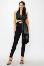 Load image into Gallery viewer, CODIGO Faux Leather Top Pants Set