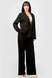 PRIVY Stretch Woven Loose Fit Blazer And Wide Legs Pants Semi Formal Set