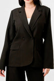 PRIVY Stretch Woven Loose Fit Blazer And Wide Legs Pants Semi Formal Set