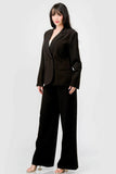 PRIVY Stretch Woven Loose Fit Blazer And Wide Legs Pants Semi Formal Set