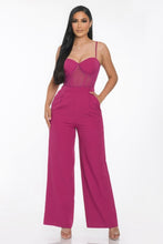 Load image into Gallery viewer, CAPSULLE Mesh Insert Cup Wide Leg Jumpsuit