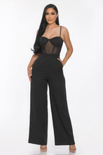 Load image into Gallery viewer, CAPSULLE Mesh Insert Cup Wide Leg Jumpsuit