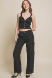 LOVE TREE Full-length Tencel Pants With Cargo Pockets