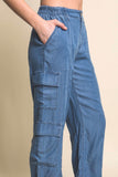 LOVE TREE Full-length Tencel Pants With Cargo Pockets