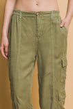 LOVE TREE Full-length Tencel Pants With Cargo Pockets