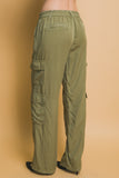 LOVE TREE Full-length Tencel Pants With Cargo Pockets