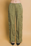 LOVE TREE Full-length Tencel Pants With Cargo Pockets