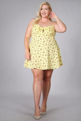 HAUTE FOX Plus Size Floral Fit And Flare Dress