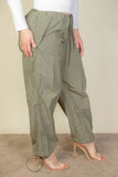 CAPELLA APPAREL Plus Size Drawstring Waist Parachute Pants