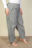 CAPELLA APPAREL Plus Size Drawstring Waist Parachute Pants