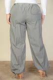 CAPELLA APPAREL Plus Size Drawstring Waist Parachute Pants