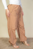 CAPELLA APPAREL Plus Size Drawstring Waist Parachute Pants