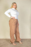 CAPELLA APPAREL Plus Size Drawstring Waist Parachute Pants