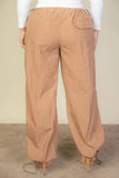 CAPELLA APPAREL Plus Size Drawstring Waist Parachute Pants