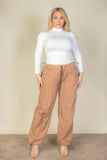 CAPELLA APPAREL Plus Size Drawstring Waist Parachute Pants