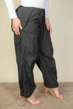 CAPELLA APPAREL Plus Size Drawstring Waist Parachute Pants