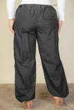 CAPELLA APPAREL Plus Size Drawstring Waist Parachute Pants