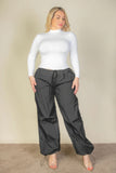 CAPELLA APPAREL Plus Size Drawstring Waist Parachute Pants