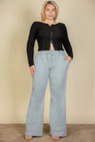 CAPELLA APPAREL Plus Size Drawstring Waist Slant Pocket Sweatpants