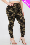 CAPELLA APPAREL Plus Size French Terry Camo Print Joggers