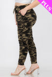 CAPELLA APPAREL Plus Size French Terry Camo Print Joggers