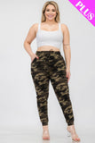 CAPELLA APPAREL Plus Size French Terry Camo Print Joggers