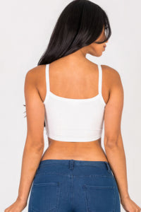 CAPELLA APPAREL Ribbed Knit Cami Crop Top