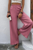 COLOR5 Textured Wide Leg Palazzo Pants